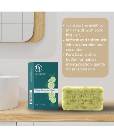 Dr. Jacobs Naturals Triple Milled Loofah Exfoliating Castile Bar Soap - Minty Cucumber Mojito 5 oz | Eco-Friendly Premium Quality International Shipping - Buy Online on GoSupps.com