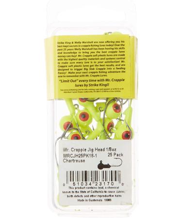 Strike King Mr. Crappie Jig Heads 1/16oz Chartreuse - 25 Pack | Premium Fishing Lures - Buy Online on GoSupps.com