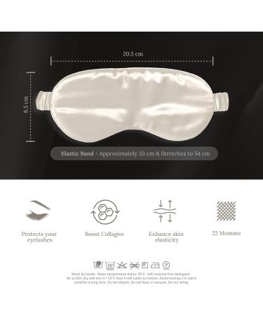 SILKSLEEK 22 Momme Silk Eye Mask for Sleeping | Pure Mulberry Silk | Super Soft & Comfortable | Blackout Eye Mask in Gift Box - Pearl White - Buy Online on GoSupps.com