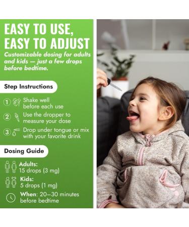 Benevolent Liquid Melatonin Drops for Adults and Kids 3mg - Melatonin Liquid as Fast-Acting Sleep Aid to Fall Asleep Faster & Longer - Non-GMO & Made in USA - Berry Vanilla Flavor 2 Month Supply 2 Fl Oz (Pack of 1) - Buy Online on GoSupps.com