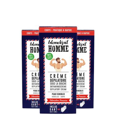 Blondépil Men's Hair Removal Cream for Men in the Shower, for the Body, Fast and Effective, Suitable for Sensitive Skin, Made