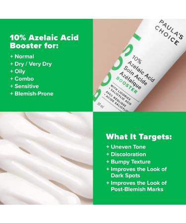 Paula's Choice BOOST 10% Azelaic Acid Booster Cream Gel Licorice Extract & Salicylic Acid Oil-Free Skin Serum Fragrance-Free & Paraben-Free 30 ml - Buy Online on GoSupps.com
