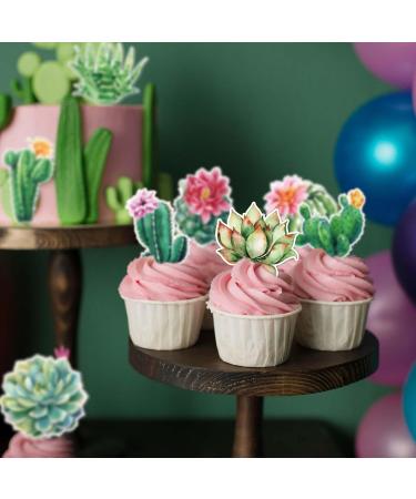 JarThenaAMCS 48Pcs Cactus Cupcake Toppers Succulent Plant Cupcake Toppers 8 Designs Assorted Cactus Cake Decorations for Birthday Holiday Summer Party Bridal Shower Decor Supplies - Buy Online on GoSupps.com