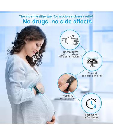 Motion Sickness Bands for Adults & Kids - Natural Relief Wristbands for Cruise Travel & Pregnancy (Black 1 Pair - Buy Online on GoSupps.com