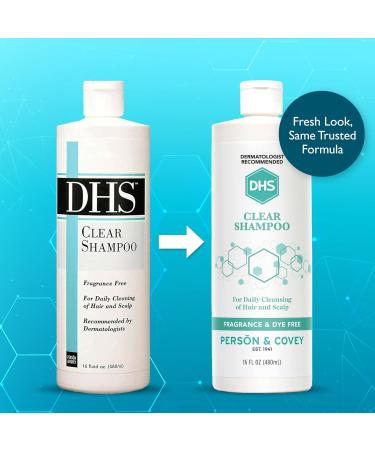 DHS Clear Shampoo 16 oz - Gentle Formula for Sensitive Scalp - Pack of 1 - Buy Online on GoSupps.com