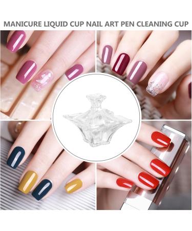 LALAFINA 1pc Nail Art Crystal Cup Dappen Dish Cup Nail Cup with Lid Manicure Liquid Holder Cup Nail Art Tool Nail Brush Acrylic Nail Monomer Liquid Bowl Clear Cups Clear Container Glass 9x9cm Assorted Color - Buy Online on GoSupps.com