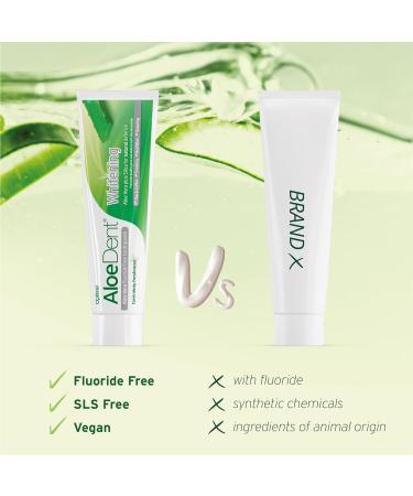 Aloe Dent Whitening Aloe Vera Toothpaste Fluoride Free Natural Action Vegan Cruelty Free SLS Free Naturally White Healthy Gums 100 ml packaging may vary 100 ml (Pack of 1) Whitening - Buy Online on GoSupps.com