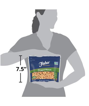 Fisher Chopped Walnuts 16 oz - California Grown, Unsalted, Gluten-Free, Non-GMO - Buy Online on GoSupps.com