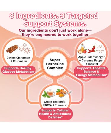 Liposomal Berberine Supplement 1500mg, High Potency Berberine Gummies w. Ceylon Cinnamon, ACV & Turmeric for Digestive, Metabolic & Immune Support, Sugar Free, Vegan, 60 Count - Buy Online on GoSupps.com