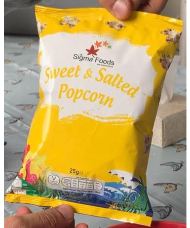 Sweet & Salty Popcorn 35 Packs of 25g Natural Sea Salt and British Sugar Seasoning Vegetarian Vegan Gluten-Free Savoury Healthy Snacks GMO-Free Hand-Popped Corn - Buy Online on GoSupps.com