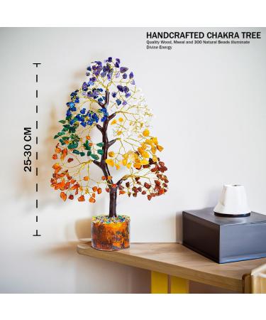 R&P Tree Crystal Seven Chakra Gemstone Feng Shui Figure - 30 cm Bonsai for Wealth Happiness Healing & Balance - Unique Reiki Crystals Decoration & Ornament Gift - Buy Online on GoSupps.com