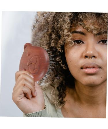 Fomiyes 3-in-1 Airbag Massage Comb & Brush - Bear Shaped Sandalwood Scalp Massager for Hair Care & Lockenshampoo - Buy Online on GoSupps.com