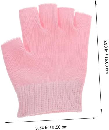 Housoutil 1 Pair Gel Manicure Gloves for Men Elastic Moisturizing Gel Mittens Gel Gloves Moisturizing Fingerless Glove Spa Glove Moisturizing Gloves Gel Mitten Hand Lotion Miss Pink - Buy Online on GoSupps.com