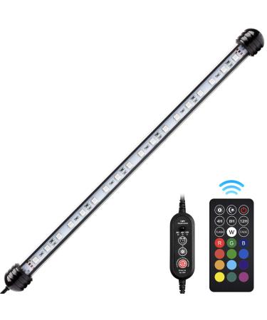 NICREW Submersible RGB Aquarium Light, Underwater Fish Tank Light with Timer Function, Multicolor LED Light with Remote Controller, 15 Inches