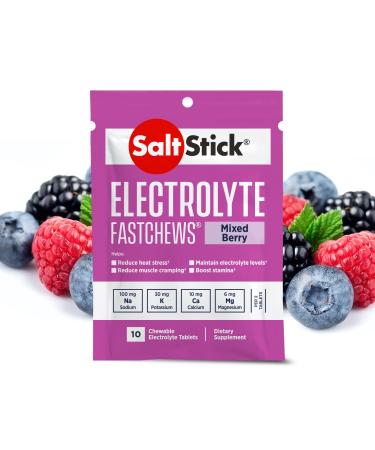 SaltStick FastChews, Electrolyte Replacement Tablets for Rehydration, Exercise, Hiking & Sports Recovery, 12 Packets of 10 FastChews Tablets, Mixed Berry… Mixed Berry 10 Count (Pack of 12)