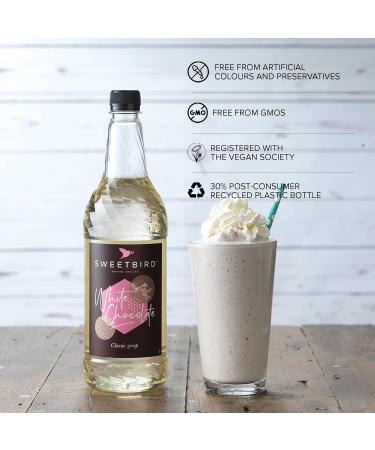 Sweetbird White Chocolate Syrup (1 litre) - Vegan Friendly - Buy Online on GoSupps.com