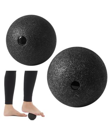 2 pieces fascia ball massage ball 8+10cm massage ball fascia ball release lacrosse ball fascia balls carry out massage balls for fascia training relieve pain (black)