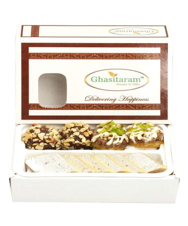 Ghasitaram Gifts Diwali Gifts Diwali Sweet - Assorted Box Pure Kaju Katlis Dryfruit Sweets 200 GMS