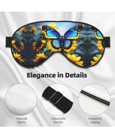 Buy Sunflower Blue Butterfly Eye Mask - Soft Adjustable & Comfortable Sleep Mask for Men & Women - Nighttime Relaxation Essentials - Buy Online on GoSupps.com