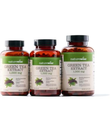 NatureWise Green Tea Extract Capsules 1000 mg | 50% EGCG | Antioxidants for Heart Health & Energy | Vegan Gluten Free Non-GMO | 60 Capsules - Buy Online on GoSupps.com