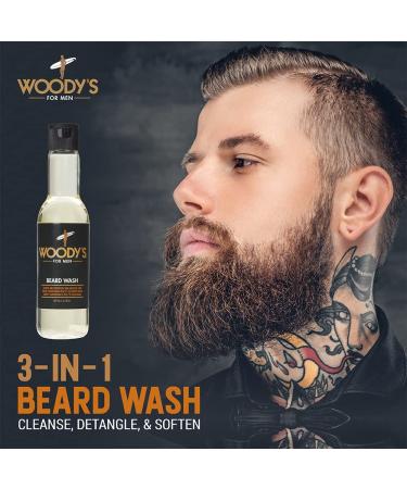 Woody's Energizing Beard Wash for Men | Cleansing & Conditioning for All Skin Types | 6.3 fl oz - International Shipping Available - Buy Online on GoSupps.com