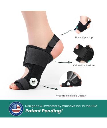 Welnove Bunion Corrector for Women & Men - Adjustable Bunion Splint Brace & Toe Straightener with Soft Gel Pads for Pain Relief - Non-Slip Strap - Ideal for Big Toe Comfort - Buy Online on GoSupps.com