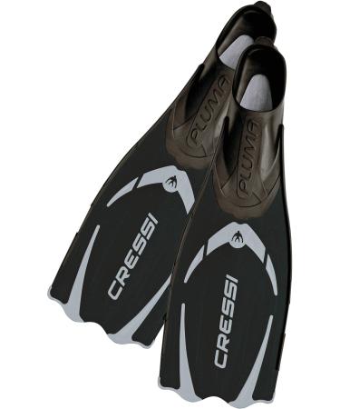 Cressi Adult Snorkeling Full Foot Pocket Fins Made with Advanced Technology - Pluma: Made in Italy EU 41/42 | US Man 8/9 | US Lady 9/10 Black/Silver