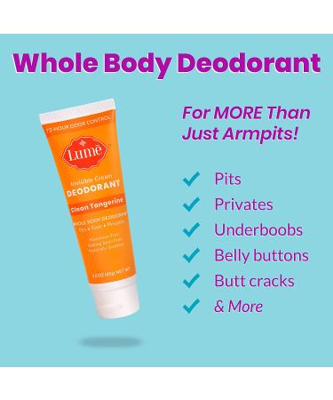 Lume Natural Deodorant - Clean Tangerine, Aluminum-Free, Hypoallergenic, 3oz Tube (2-Pack) - Safe for Sensitive Skin - Buy Online on GoSupps.com