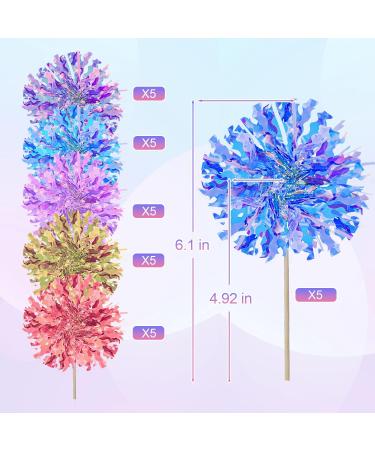 BlingABC 30Pack Foil Firework Cake Toppers 6 Colors Sparkle Tinsel Cupcake Topper Cocktail Picks Decoration for Birthday Wedding Ceremony Party Supplies - Buy Online on GoSupps.com