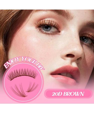 280pcs Lankiz Brown Eyelash Extensions Set - 20D C Curl Mix 9-15mm Individual Lashes with Adhesives Glue Remover & Applicator | Perfect for Beginners - Buy Online on GoSupps.com