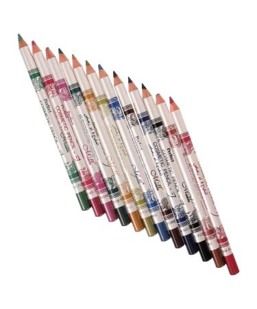 Angoily 24 pcs Long Pen Liner Lip Cosmetic Makeup Pencil Eye Eyeliner Eyebrow Waterproof Lasting Colorful 1 count (Pack of 1) As Shownx2pcs