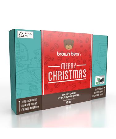 Brown Bear Coffee Christmas Gift Ground Coffee 6 Coffee Blends in 1 Coffee Selection Pack Great for Men and Women Strength 3 4 5 Light Medium and Dark Roast