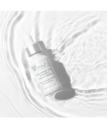 Hyaluronic Acid & Vitamin C Facial Serum - Anti Aging Hydrating Drops for Firm Skin | Vegan Skin Care for Women & Men - 1 Fl Oz - Buy Online on GoSupps.com