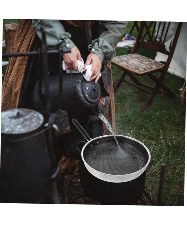 SWOOMEY 1Pc Outdoor Non Stick pan Camping Skillet nonstick Grill pan Stove Grill pan BBQ Grilling pan Broiler pan for Oven Stainless Steel Griddle Round Griddle fold Iron Gas Stove - Buy Online on GoSupps.com