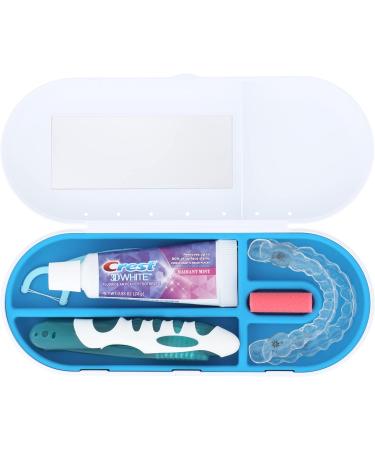 SmileKontainer Slimline Retainer Case - Compact Dental Travel Case for Aligners & Accessories - Built-in Mirror - Brilliant Blue - Buy Online on GoSupps.com