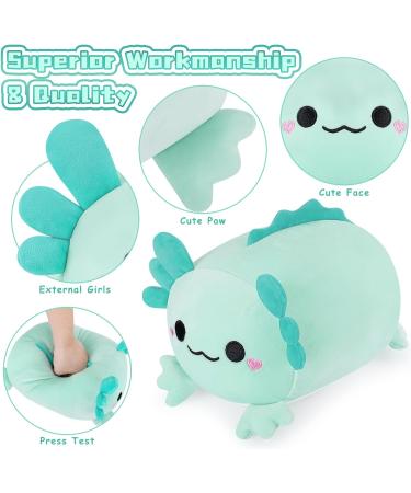 15.7 inch Green Axolotl Plush Pillow Stuffed Animal - Cute Hugging Doll for Kids - Children's Day/Valentine Gift - Buy Online on GoSupps.com
