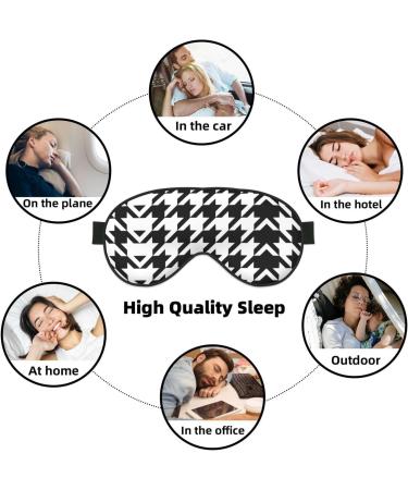 Shop Houndstooth Black Unisex Sleeping Eye Mask | Soft Adjustable Eye Mask for Better Sleep - Buy Online on GoSupps.com