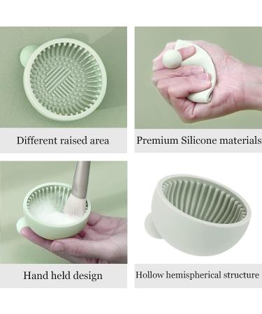 Pubcontti Silicone Makeup Brush Cleaner Mat - Portable Cleaning Tool for Cosmetics - Easy Clean - Green - Buy Online on GoSupps.com