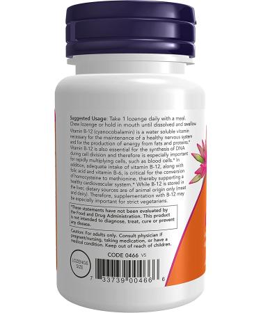 Now Foods B-12 1000 mcg Lozenges â€“ 100 Count - Energy Support & Boost Metabolism - Buy Online on GoSupps.com