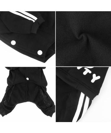 Otunrues XXS Black Dog Hoodie | Fleece Sweatshirt Dog Jumpsuit | Winter Coat for Small Dogs and Cats - Buy Online on GoSupps.com