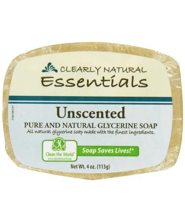 Clearly Natural Glycerin Bar Soap Unscented 4 Ounce (Pack of 6)