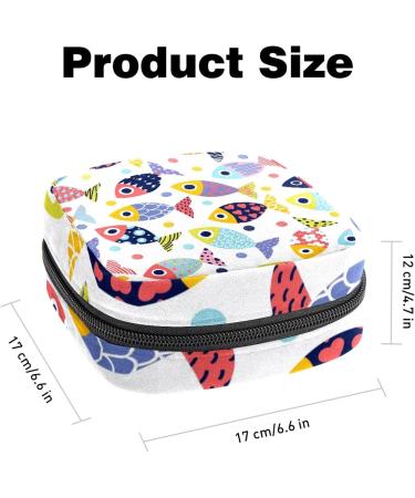Colorful Fish Pattern Sanitary Napkin Storage Bag - Menstrual Period Kit Pouch for Women, Teens - 10 Colors - Buy Online on GoSupps.com