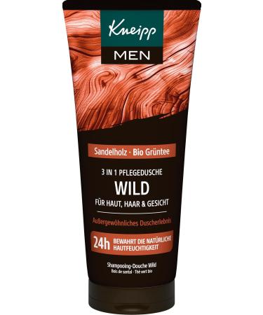 Kneipp Kneipp MEN Wild 3-in-1 Shower Gel - Sandalwood and Organic Green Tea - For skin hair and face - Improves skin feel - 200 ml