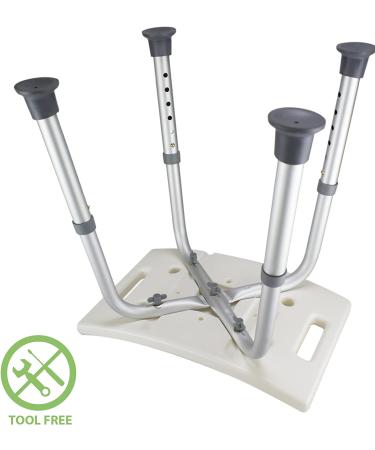 Ez2care Adjustable Lightweight Shower Bench - White, 12.5 to 18 inch - Pack of 1 - Buy Online on GoSupps.com