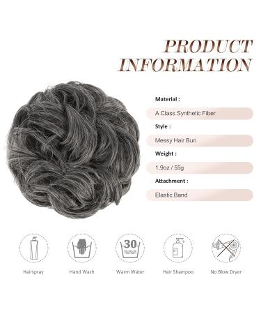 Shop Dark Gray Fine Hair Part with Rubber Band - Large Dutt Synthetic Hair Extension Ponytail for Women & Girls - 55g - Buy Online on GoSupps.com