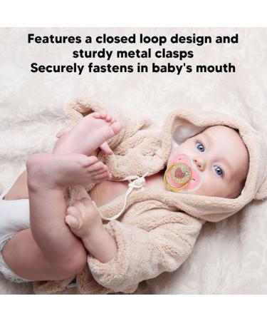 Buy Moum Routes Orthodontic Silicone Pacifier for Newborns - Pink Heart-Strass with Chain Clip | International Shipping Available - Buy Online on GoSupps.com