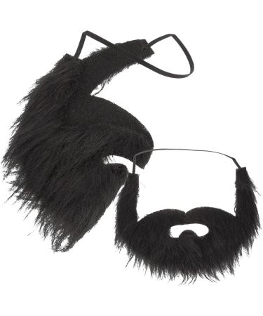 Totority 4 pcs fake beard prom decor halloween props short beard makeup party supplies Toy elder artificial Blackx3pcs 21X15X0.1CMx3pcs - Buy Online on GoSupps.com