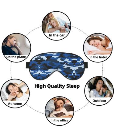Buy Blue Camo Eye Mask - Soft Adjustable Comfortable Sleep Mask for Men & Women - International Shipping Available - Buy Online on GoSupps.com