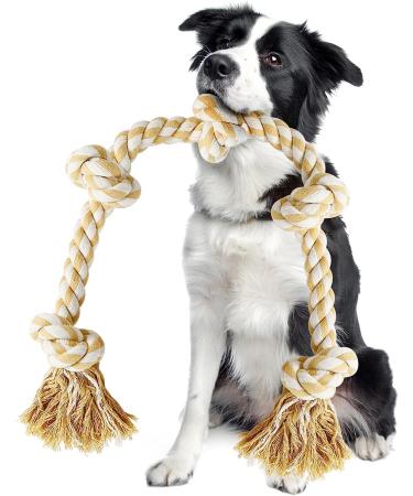 XL Indestructible Dog Rope Toy for Large Dogs - 35 Inch Vivifying Rope Dog Toy for Aggressive Chewers - Buy Online on GoSupps.com