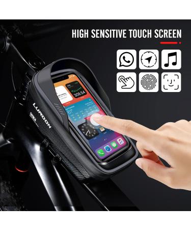 Waterproof Bike Holder & Cell Phone Bag for Smartphones Up to 6.9 inches | Luroon Bicycle Handlebar Bag with Rain Hood - Gray - Buy Online on GoSupps.com